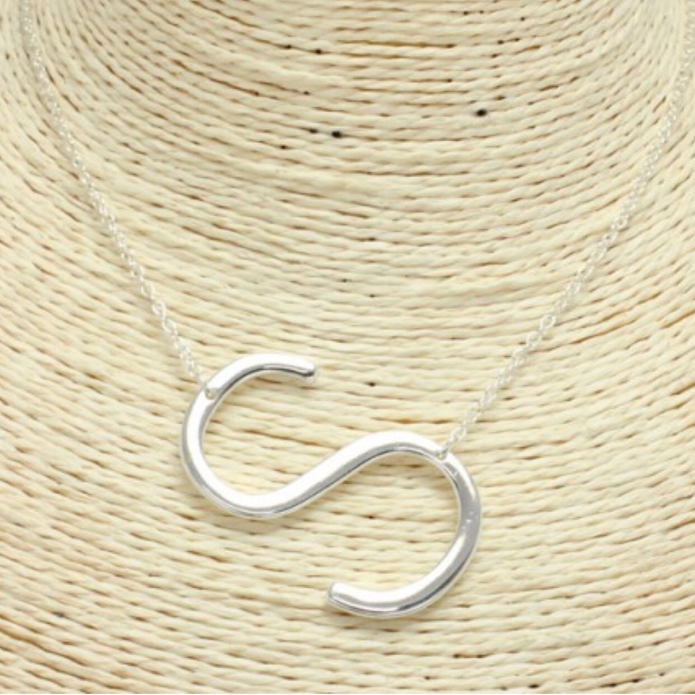 Boho Large Initial necklaces monogram gold silver - Picture 8 of 8